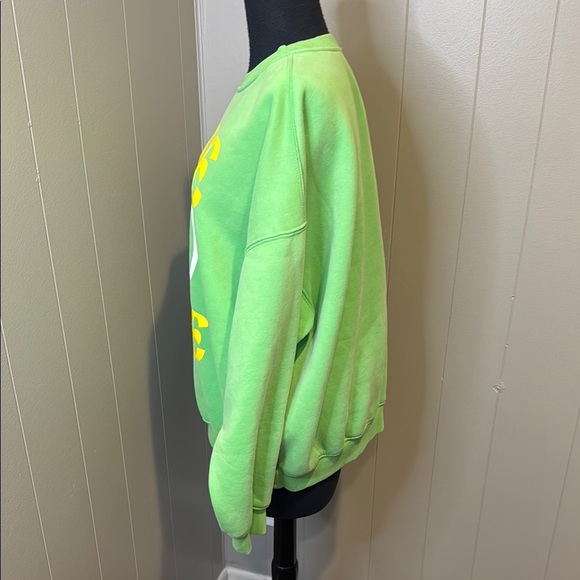 Fashion Nova Large Green Smile More Sweatshirt - Picture 3 of 6
